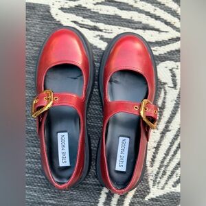 Steve Madden Lyndon Lug
Sole Mary Jane in Red Burgundy and black size 8.5 $99
